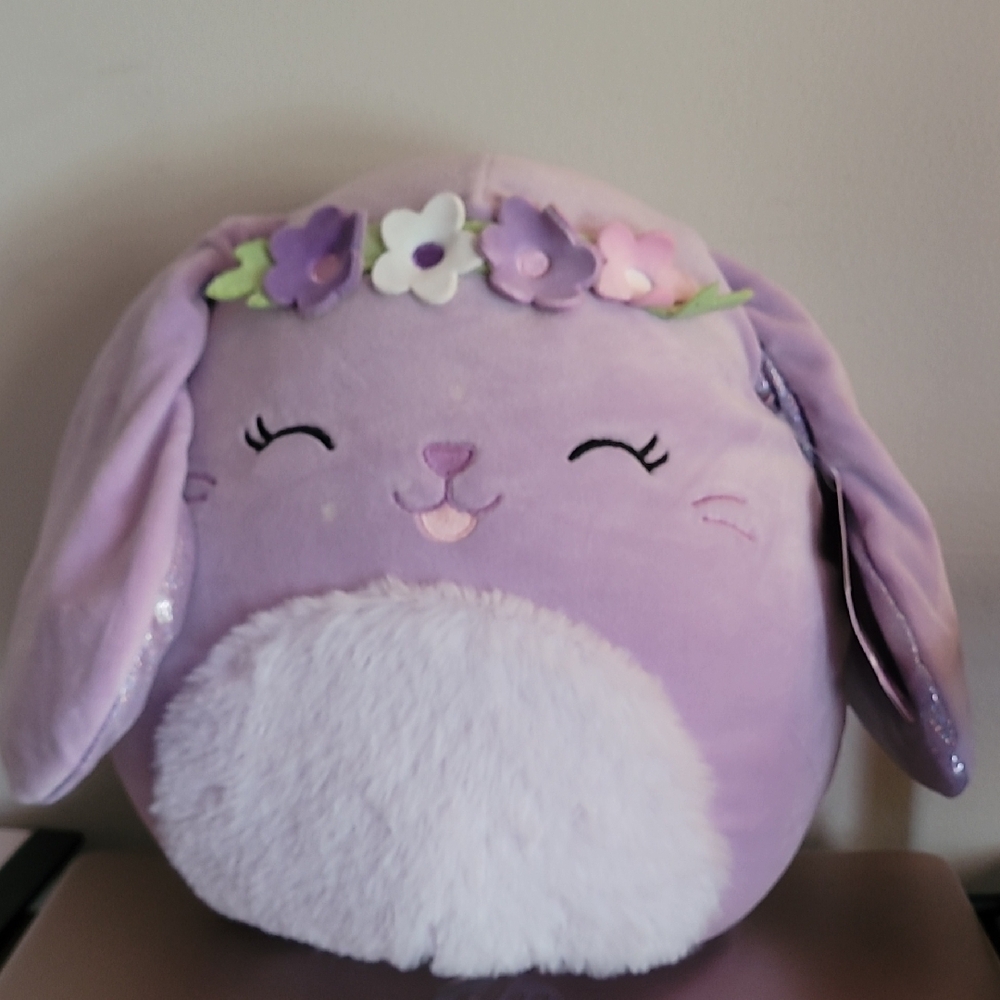 Lavender Plush Bunny with Floral Crown